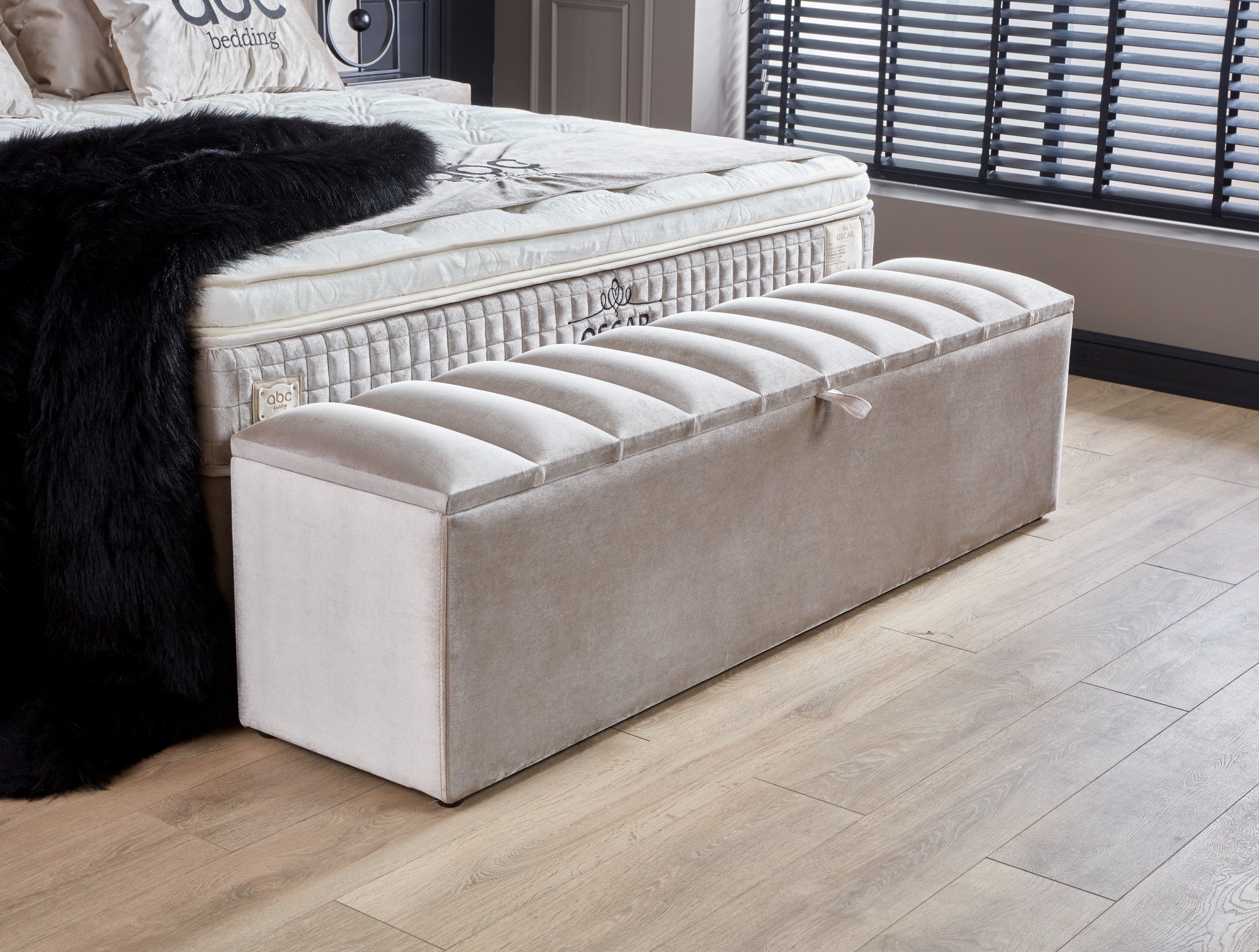Boxspringbett Oscar Beige Voll-orthopädisches Komfortbett mit Bettkasten, Stauraum, inkl. kostenlose Lieferung und Montage - Image 14