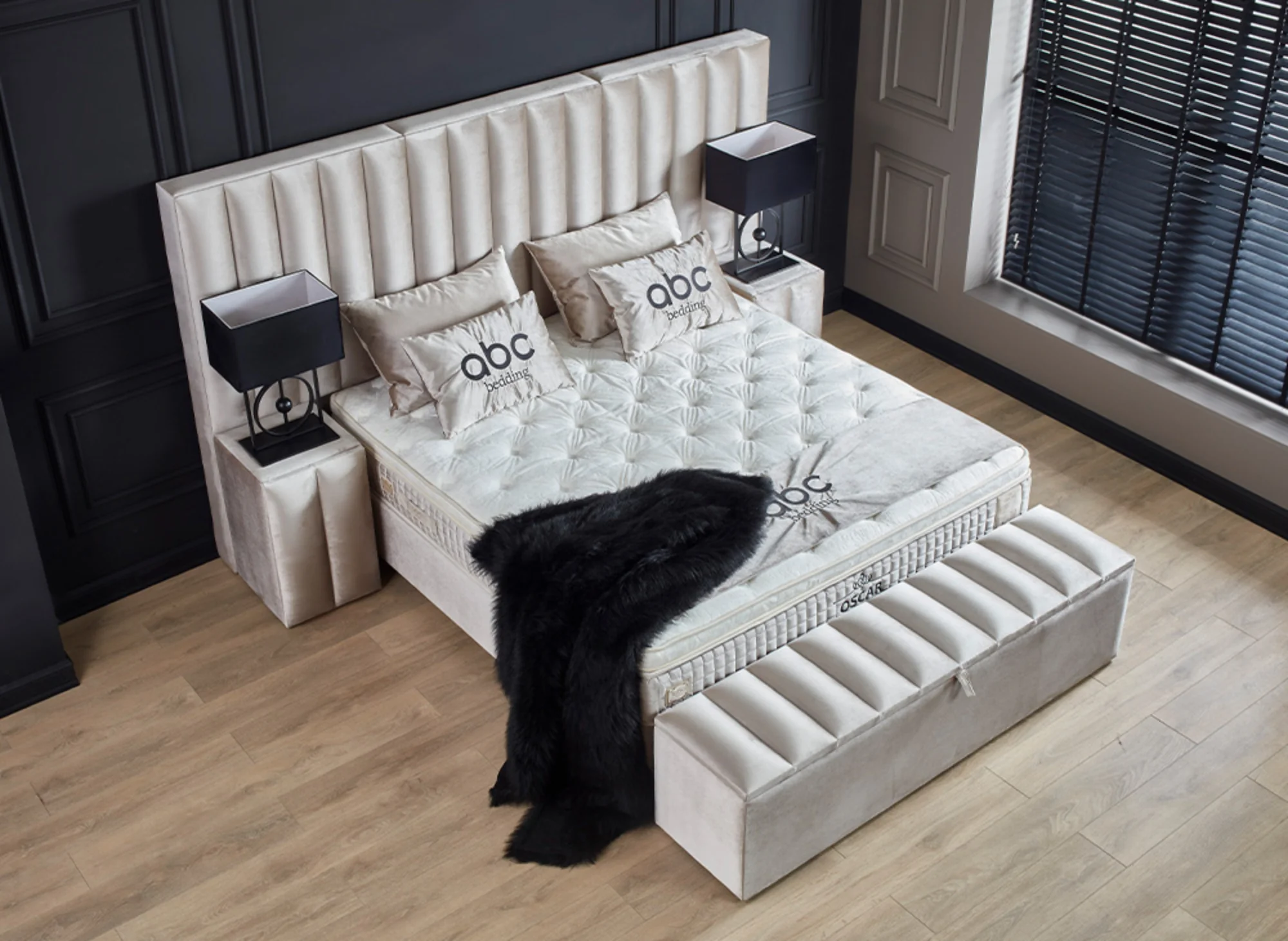 Boxspringbett Oscar Beige Voll-orthopädisches Komfortbett mit Bettkasten, Stauraum, inkl. kostenlose Lieferung und Montage - Image 7