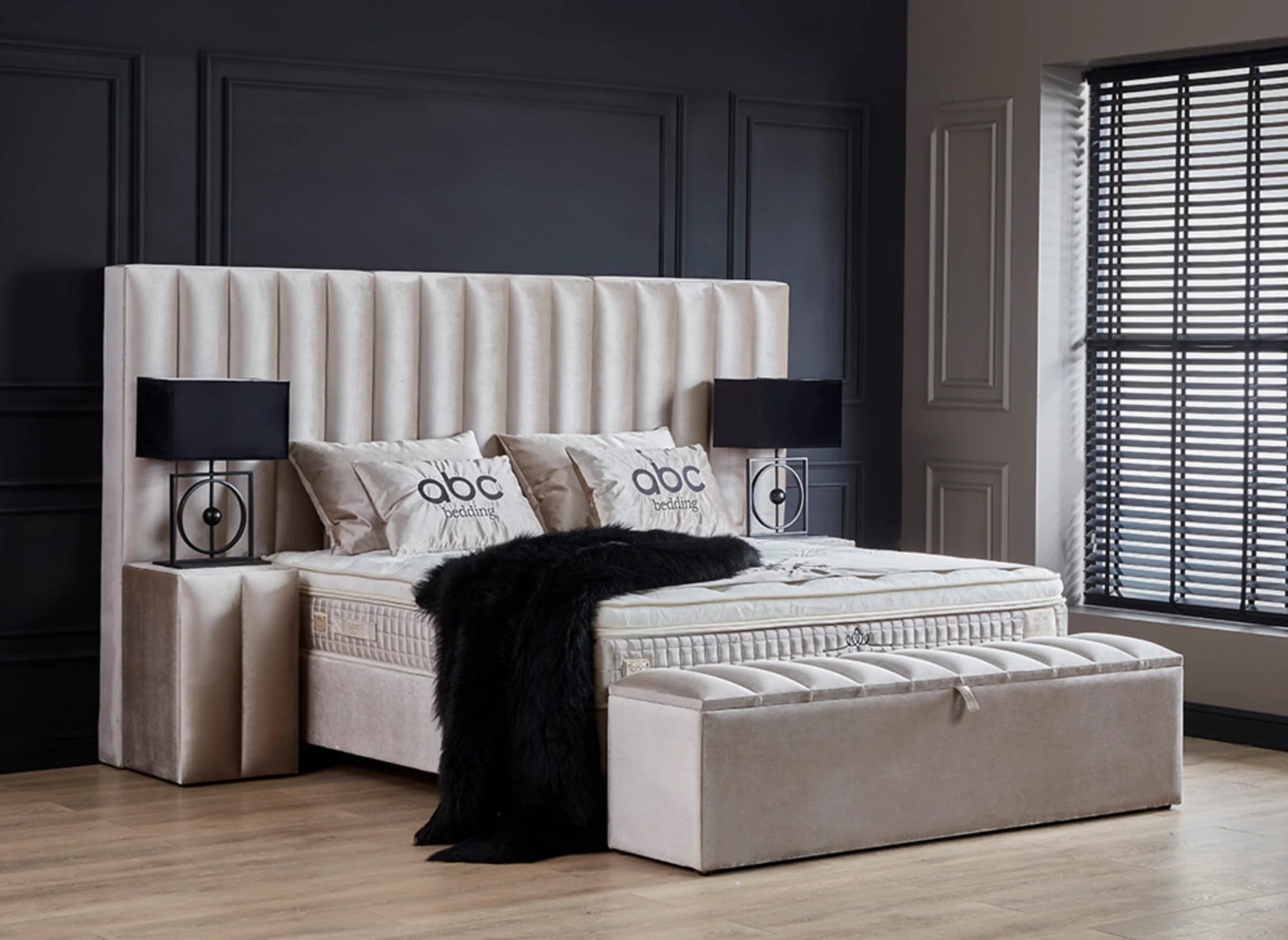 Boxspringbett Oscar Beige Voll-orthopädisches Komfortbett mit Bettkasten, Stauraum, inkl. kostenlose Lieferung und Montage - Image 8
