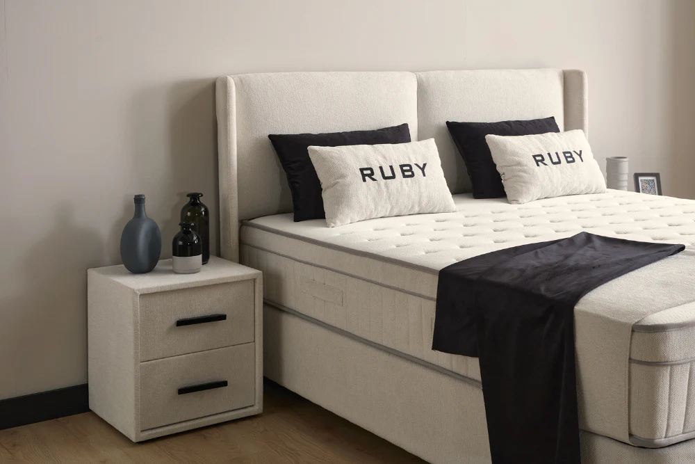 Boxspringbett Ruby Cremeweiß Voll-orthopädisches Komfortbett mit Bettkasten, Stauraum, inkl. kostenlose Lieferung und Montage - Image 8