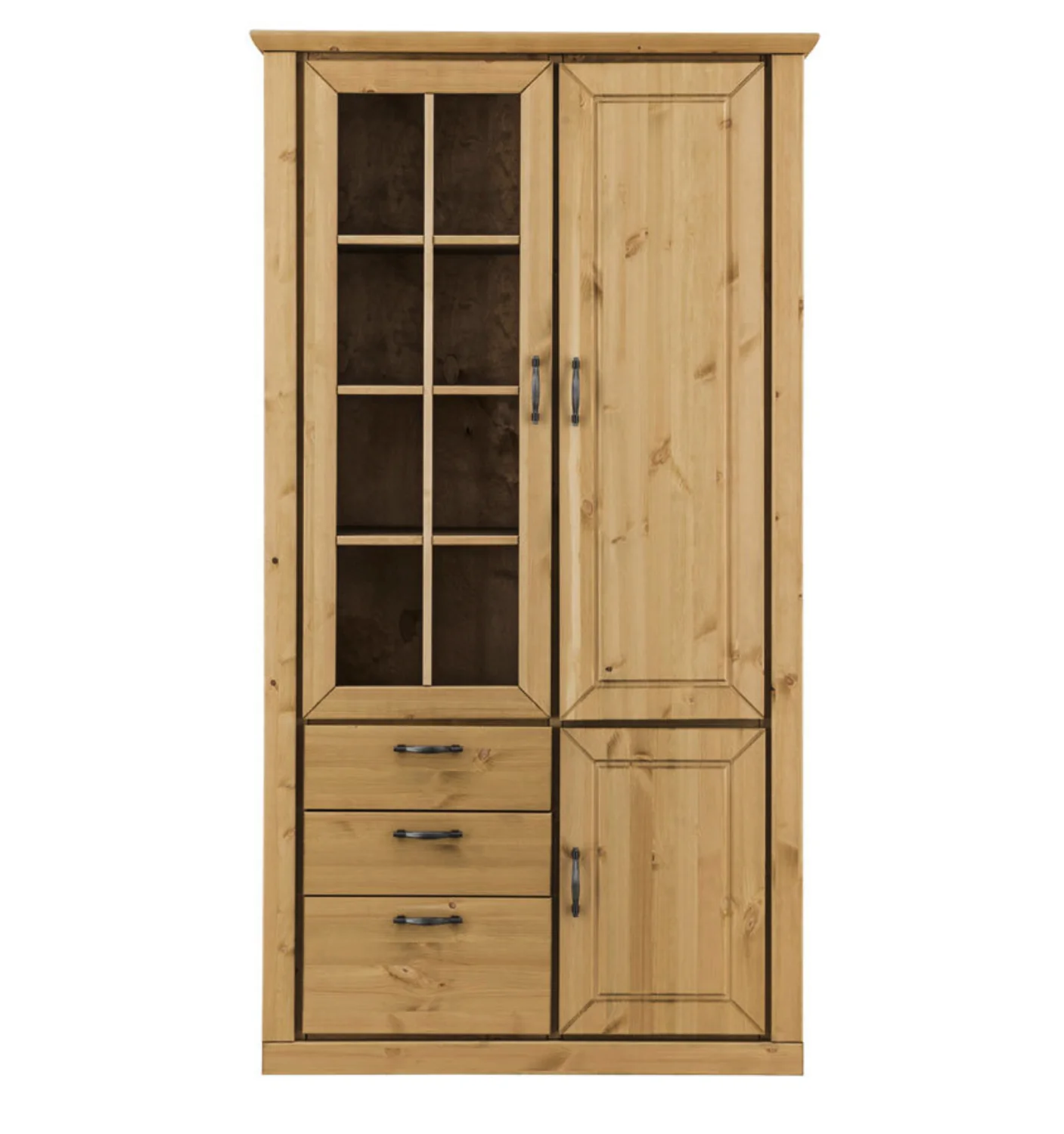 Infantil Adela Vitrinenschrank 3-türig mit Schublade aus massiver Kiefer - Image 3