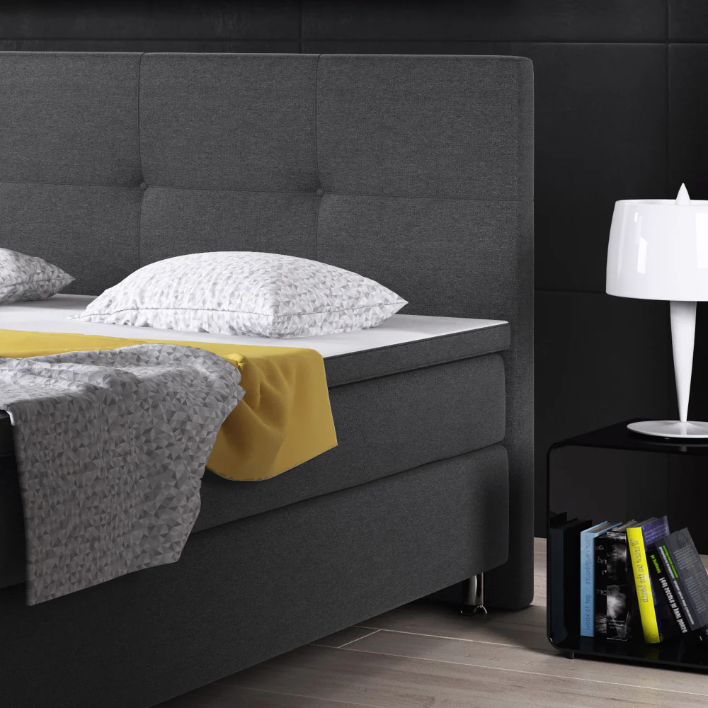 Boxspringbett M03-Mainz Anthrazit - Schwarz Breite 180 x 200 cm - Image 4