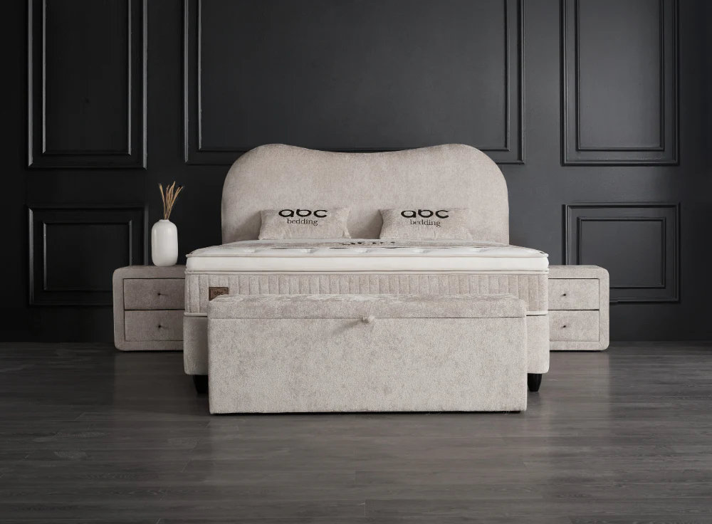 Boxspringbett Sofia Beige Voll-orthopädisches Komfortbett mit Bettkasten, Stauraum, inkl. kostenlose Lieferung und Montage - Image 3