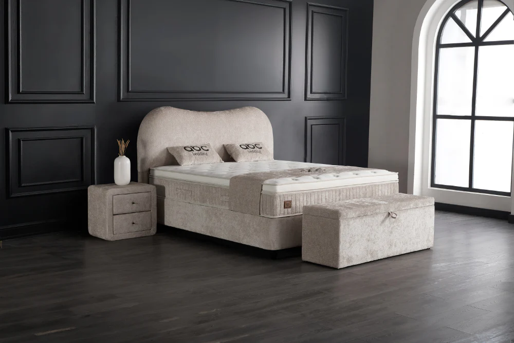 Boxspringbett Sofia Beige Voll-orthopädisches Komfortbett mit Bettkasten, Stauraum, inkl. kostenlose Lieferung und Montage - Image 4