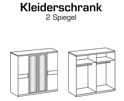 Drehtürenschrank Budapest mit Spiegel B/H/T ca. 180/225 x 208 x 58 cm - Image 7
