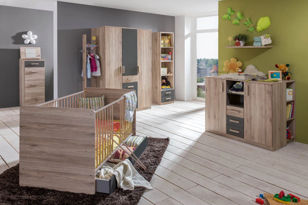 Drehtürenschrank Cariba mit Schubladen B/H/T ca. 90/135 x 199 x 58 cm Kinderzimmer - Image 6