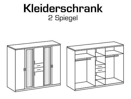 Drehtürenschrank Diver mit Spiegel und Schubladen B/H/T ca. 225/270 x 208 x 58 cm - Image 10