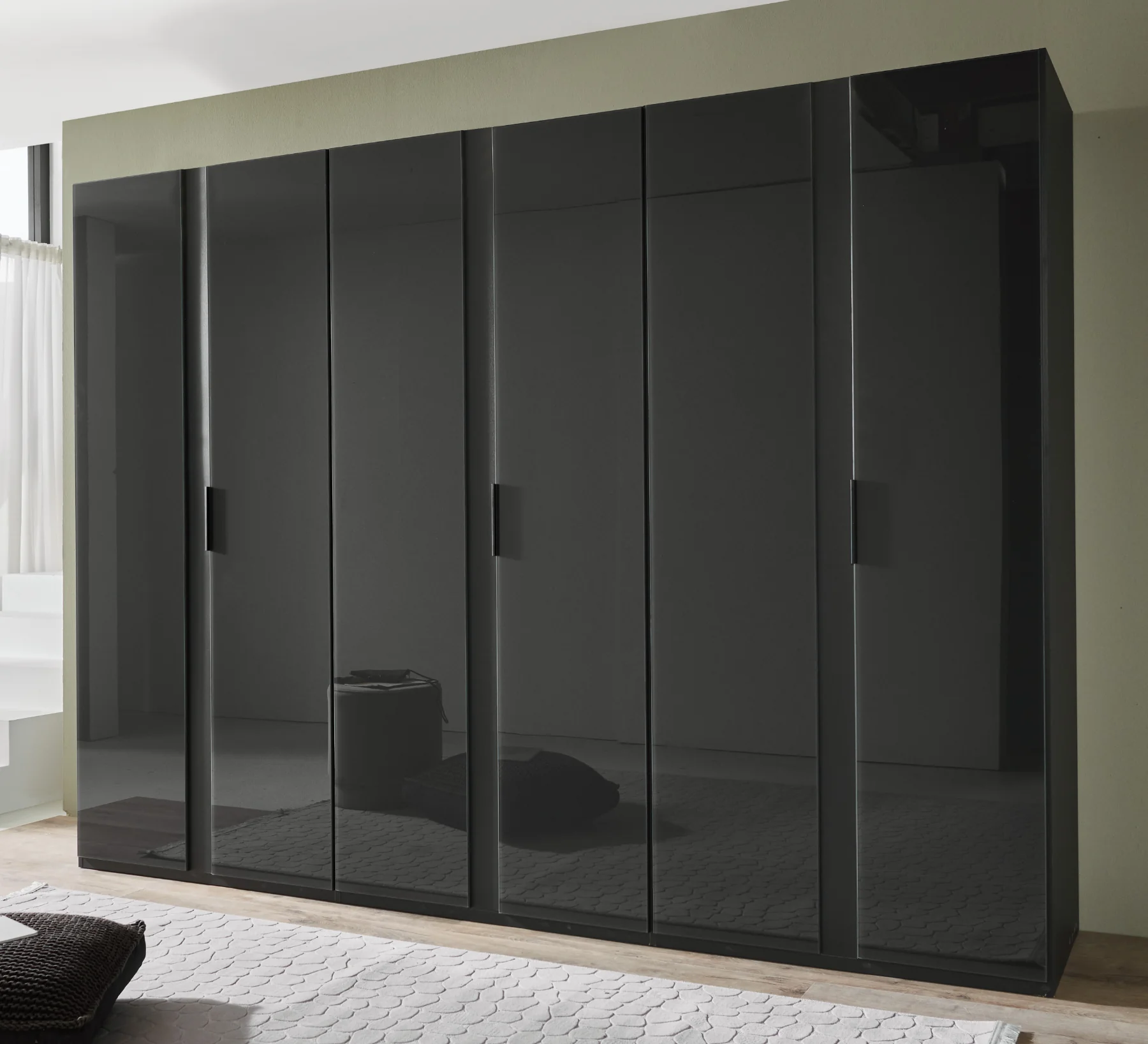 Drehtürenschrank Rimini Farbglas 6-türig B/H/T ca. 300 x 216 x 58 cm - Image 8