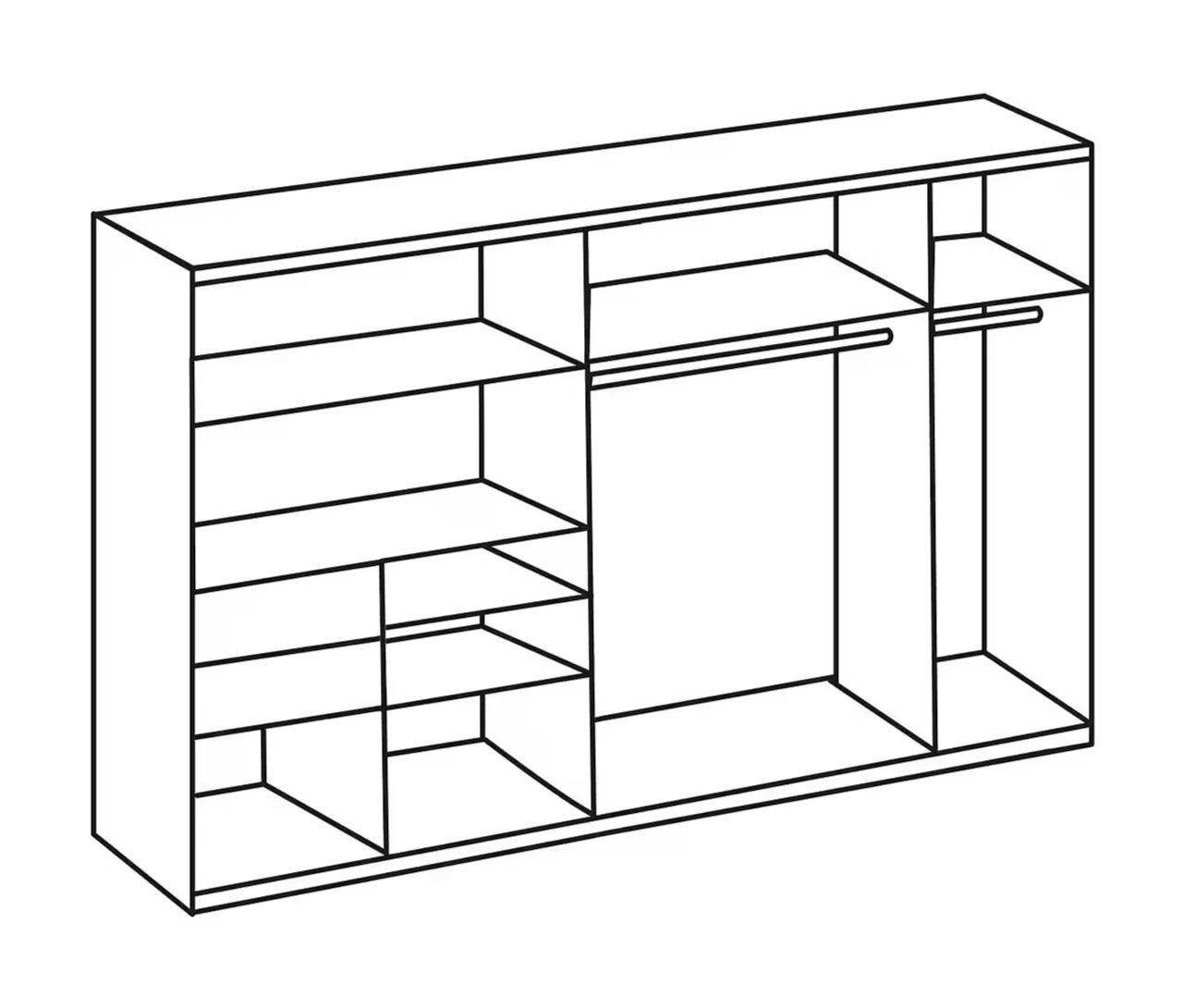 Schwebetürenschrank Palermo 2-türig mit Spiegel B/H/T ca. 250 x 216 x 65 cm - Image 3