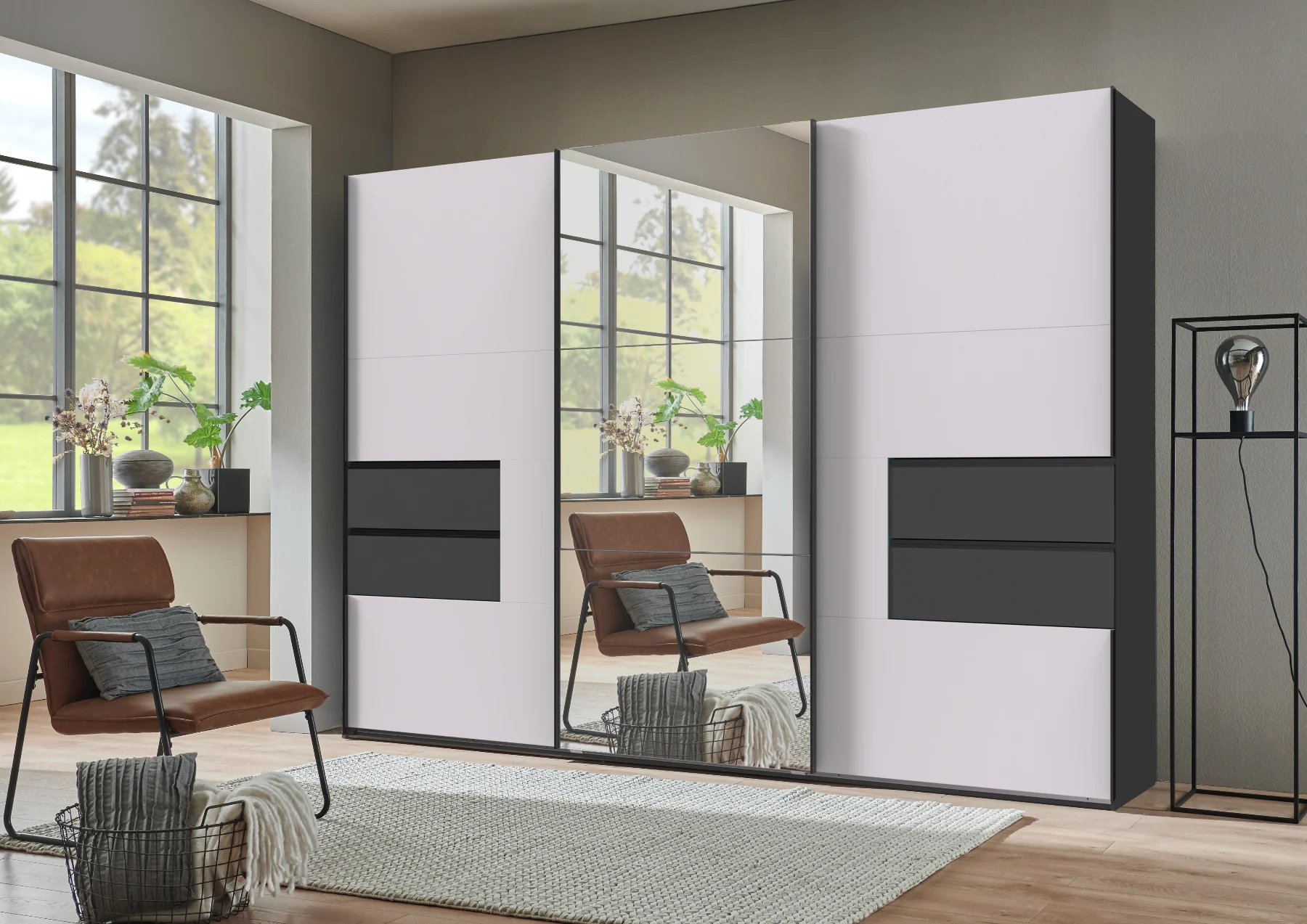 Schwebetürenschrank Palermo 3-türig mit Spiegel B/H/T ca. 300 x 216 x 65 cm - Image 12