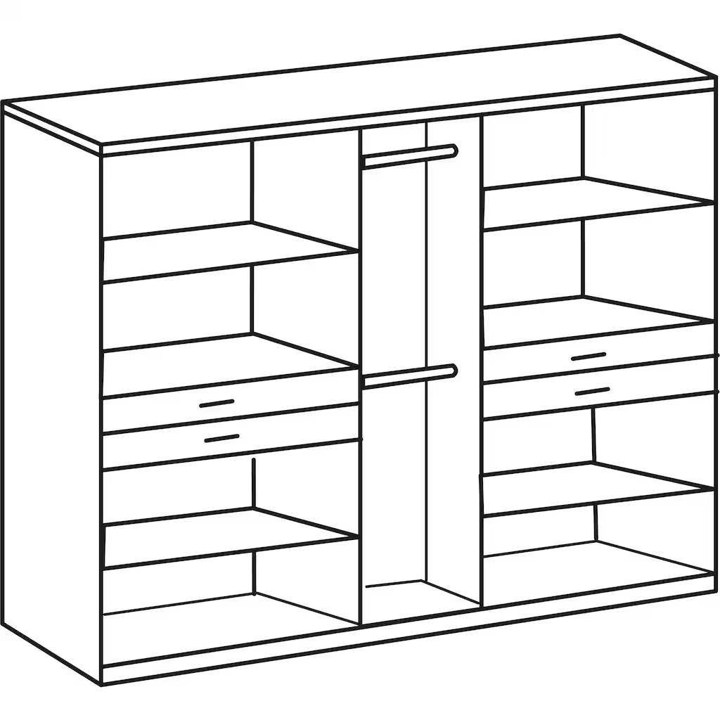 Drehtürenschrank Taiga 5-türig mit Spiegeltür und 4 Schubladen B/H/T ca. 225 x 208 x 58 cm - Image 11